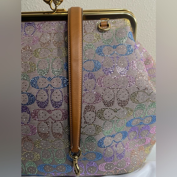 Coach Rainbow Crystal Kisslock Large Frame Bag #A11 - Picture 9 of 15